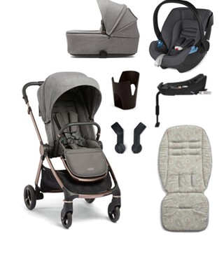 Strada 7 Piece Essentials Bundle Luxe with Grey Aton Car Seat
